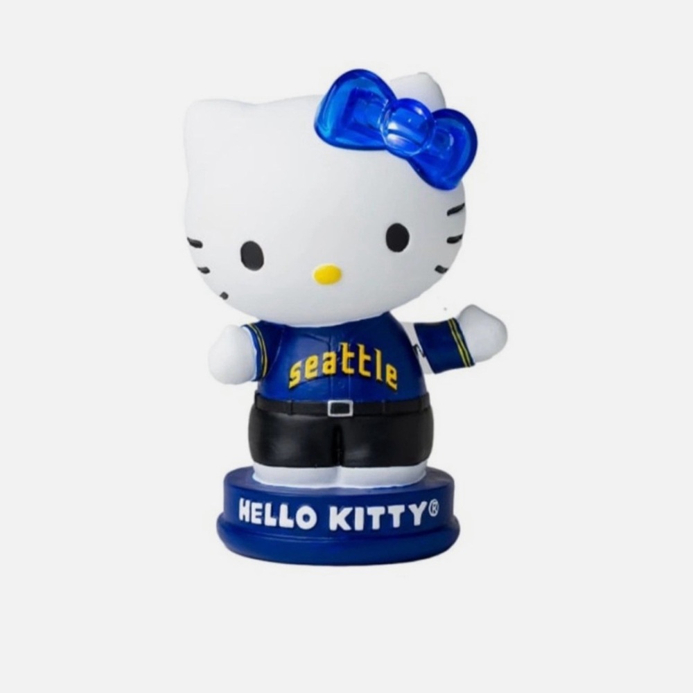 Hello Kitty Seattle  mariners Bobblehead light up bow new in box